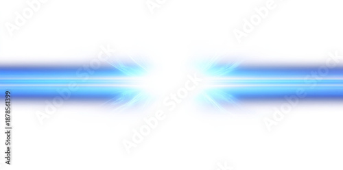 blue laser light beam on a transparent background, 