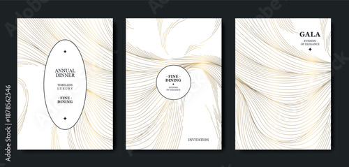 Luxury gold abstract background, gala award invitation, elegant lines, premium geometric patterns. Vector design VIP cards, wedding invitations, award certificates, product covers