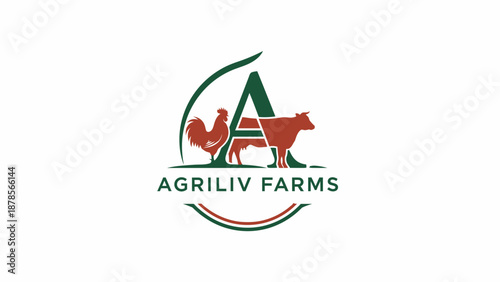 Agriliv Farms Logo with Cow and Camel.