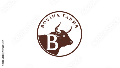 Bovina Farms Cow Logo Illustration Design.