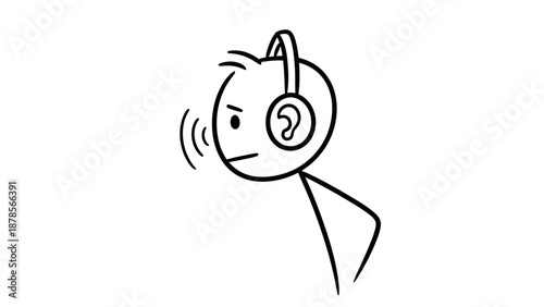 Caring Adult Stick Figure Guiding Child Stick Figure with a Gentle Hand on Shoulder, Isolated Black Background