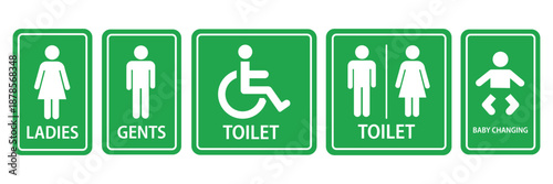Vector sign of toilet. Toilet for man and woman. Isolated symbol of bathroom. Element for your design