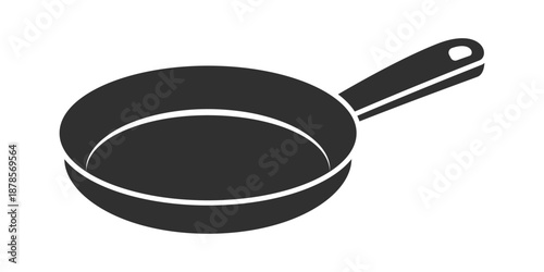 Frying pan icon in flat style. Kitchen equipment vector illustration on isolated background. Kitchenware sign business concept.