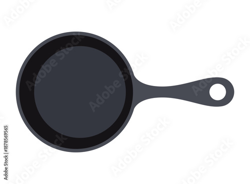 Frying pan icon in flat style. Kitchen equipment vector illustration on isolated background. Kitchenware sign business concept.