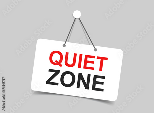 Quiet zone icon in flat style. Silent banner vector illustration on isolated background. Warning sign business concept.