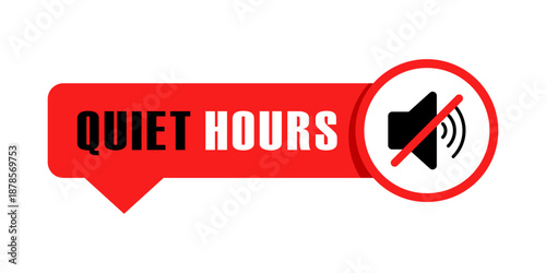 Quiet zone icon in flat style. Silent banner vector illustration on isolated background. Warning sign business concept.
