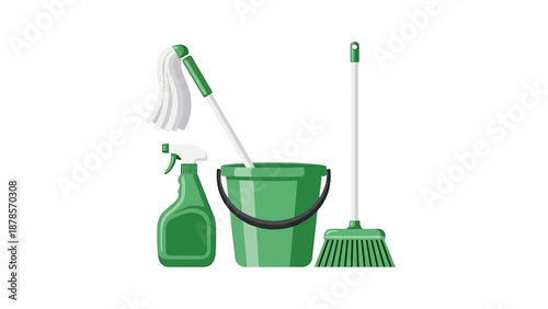Essential Cleaning Supplies for a Spotless Home Environment.
