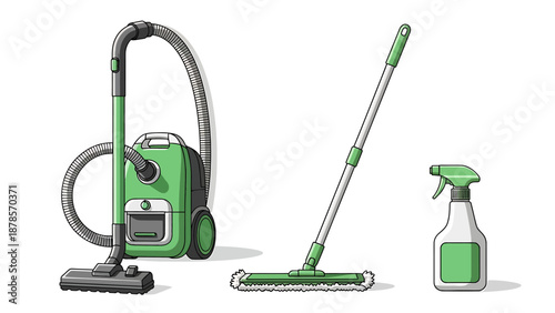 Essential Cleaning Tools for a Spotless Home Environment.
