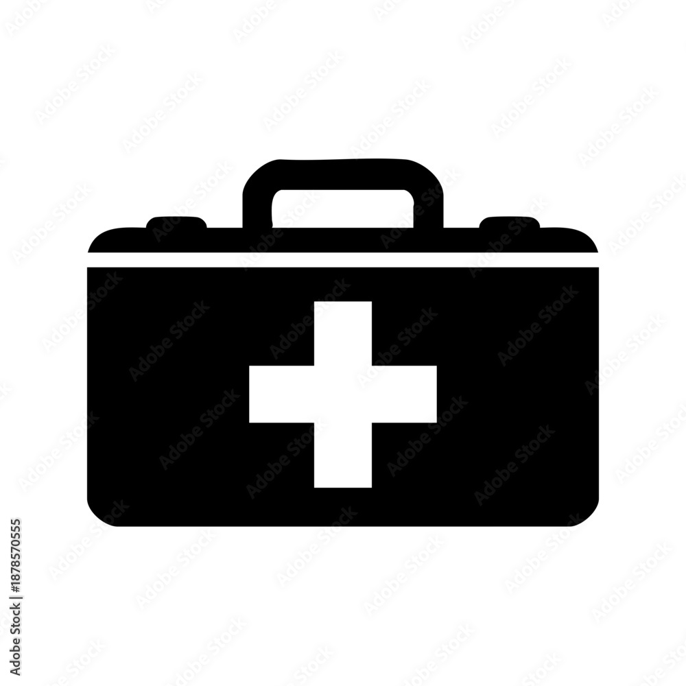 Obraz premium A classic first aid kit, prominently featuring a medical cross symbol