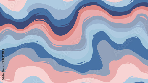 Pastel Blue Pink Wavy Background Design.
