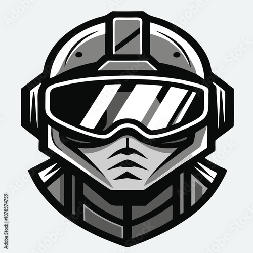 design logo vector illustration mascot icon combat helmet