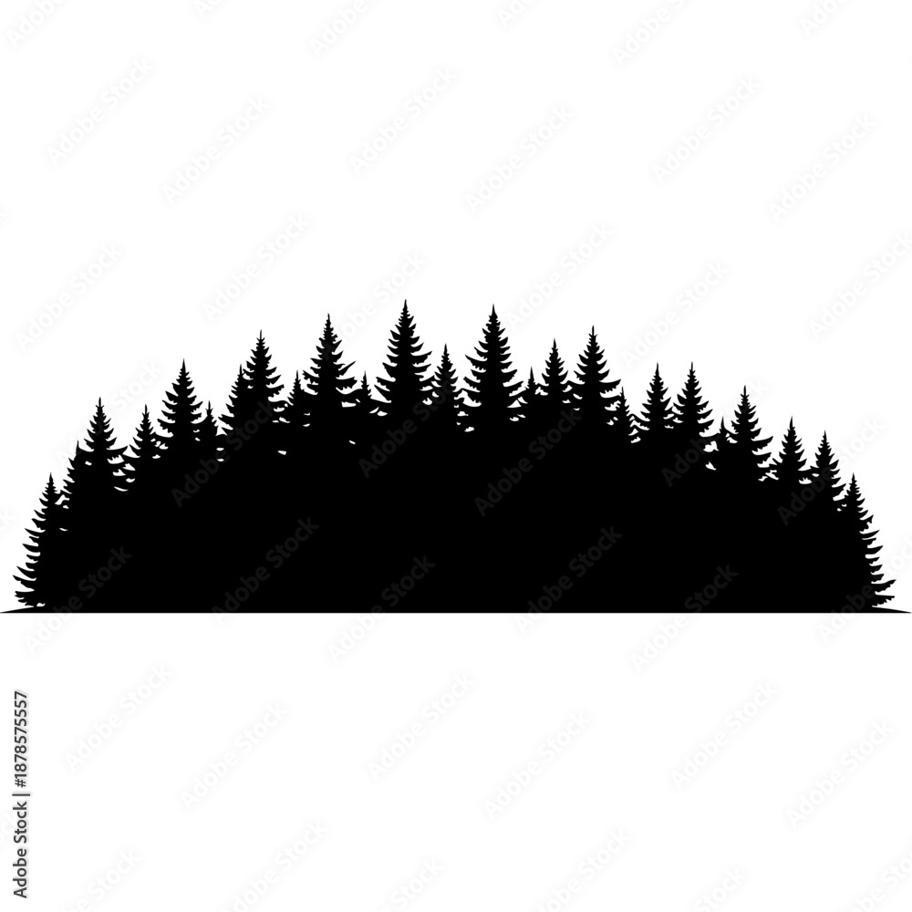 Obraz premium Forest Silhouette Vector Art
