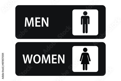 Toilet icons set. Men and women restroom icon sign right arrow. Disabled wheelchair icon. Male and female restroom. Vector Illustration