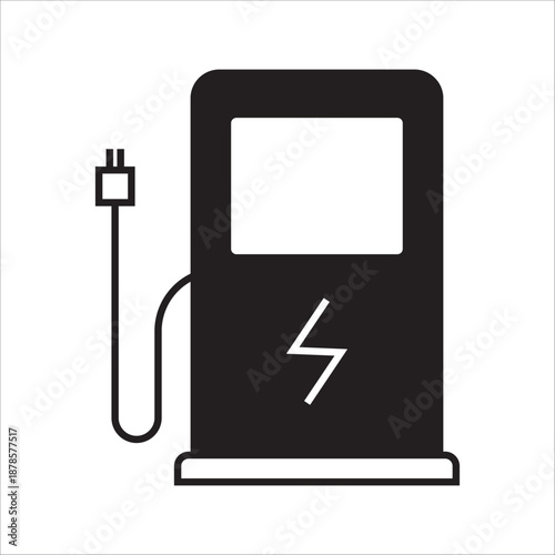 electric charging station symbol on white background