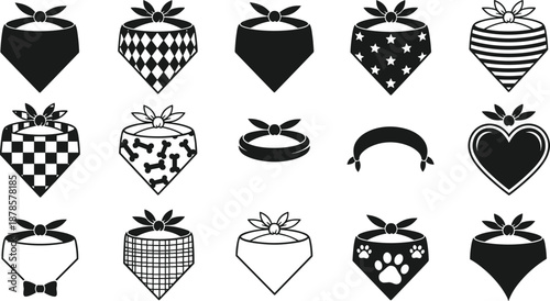 Detailed black silhouette vector illustration of decorative floral and abstract shapes, perfect for design elements, patterns, logos, and backgrounds