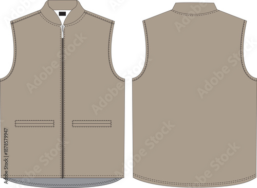 vest editable design mock up flat sketch vector illustration design