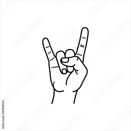 hand gesture with two fingers up in rock on sign