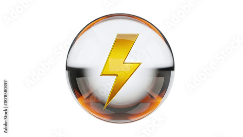 Free Download Golden Lightning Bolt Inside Glass Sphere - GFXLoad