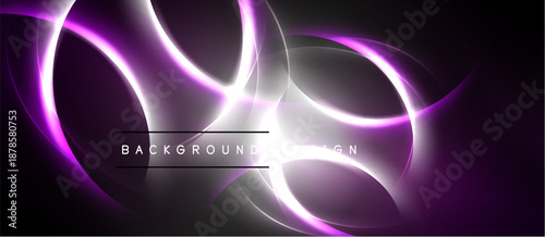 Abstract purple, white light streaks. Dynamic flowing lines create futuristic background design. Dark space emphasizes bright energy.