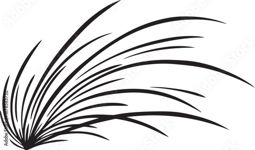 Simple black palm frond illustration on white background design