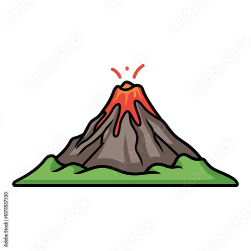 Fotografía Volcano Erupting with Lava and Smoke.