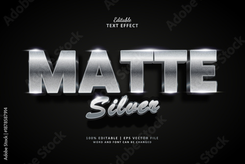 Matte Silver Editable Text Effect Style 3d Luxury
