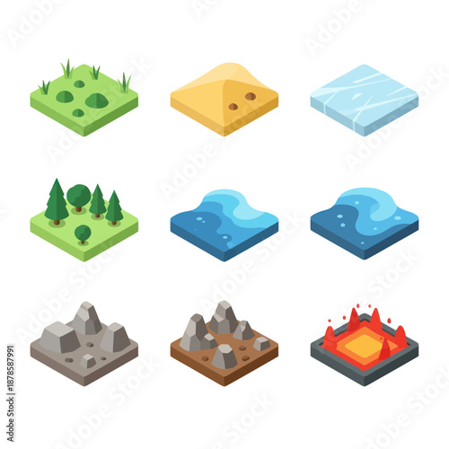 Collection of 3D Landscapes and Terrain Types.