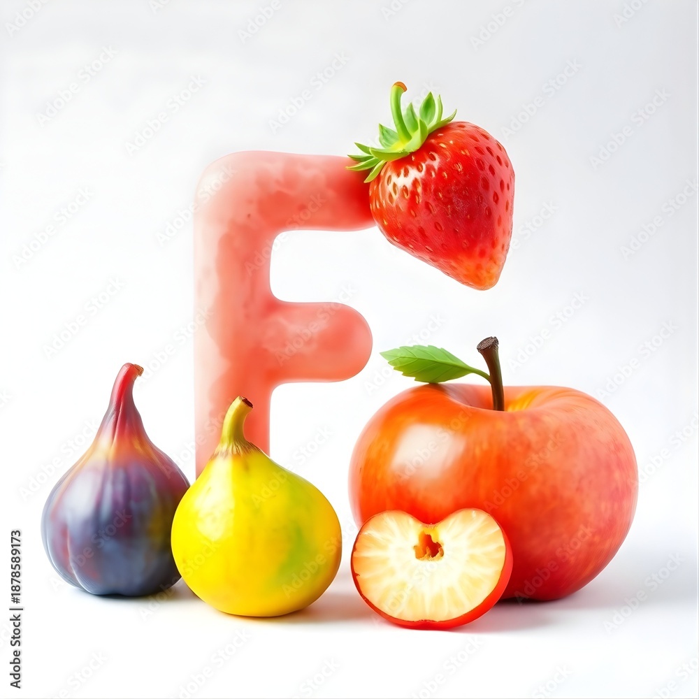 Naklejka premium 3D watercolor fruits