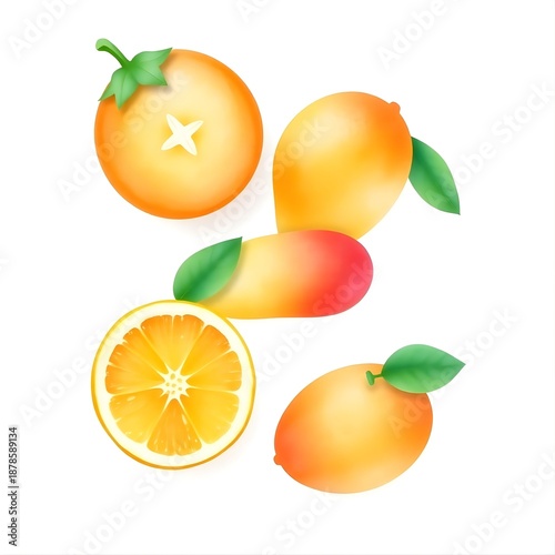 3D watercolor fruits