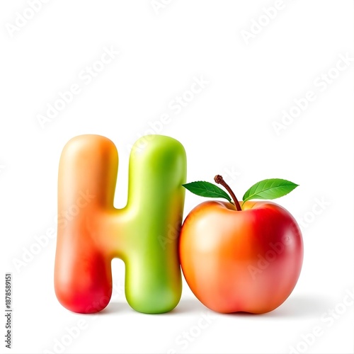 3D watercolor fruits