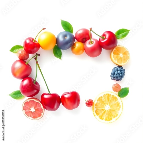 3D watercolor fruits