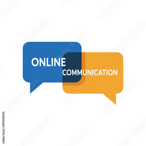 Online Communication Speech Bubbles Illustration.