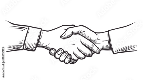 Handshake between two business partners illustration.