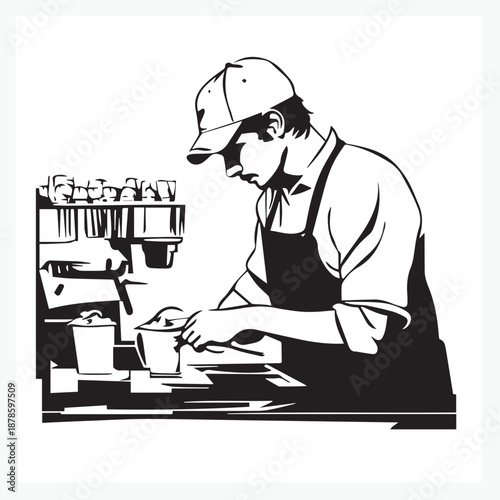barista at the cafe