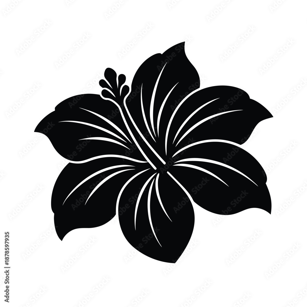 Obraz premium Tropical Hibiscus Flower Icon