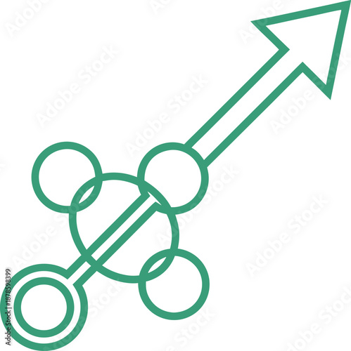 Flat content distribution icon minimal green vector illustration