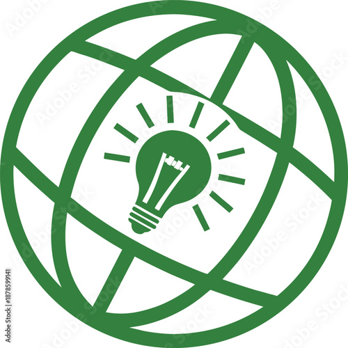 Flat online brand awareness icon solid green vector illustration