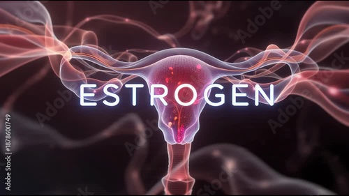 Abstract visualization of the female reproductive system, highlighting the crucial role of the hormone estrogen in women's health and biological processes