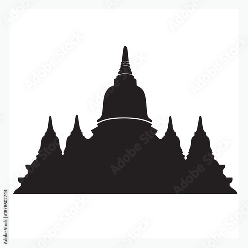 Silhouette of Borobudur temple