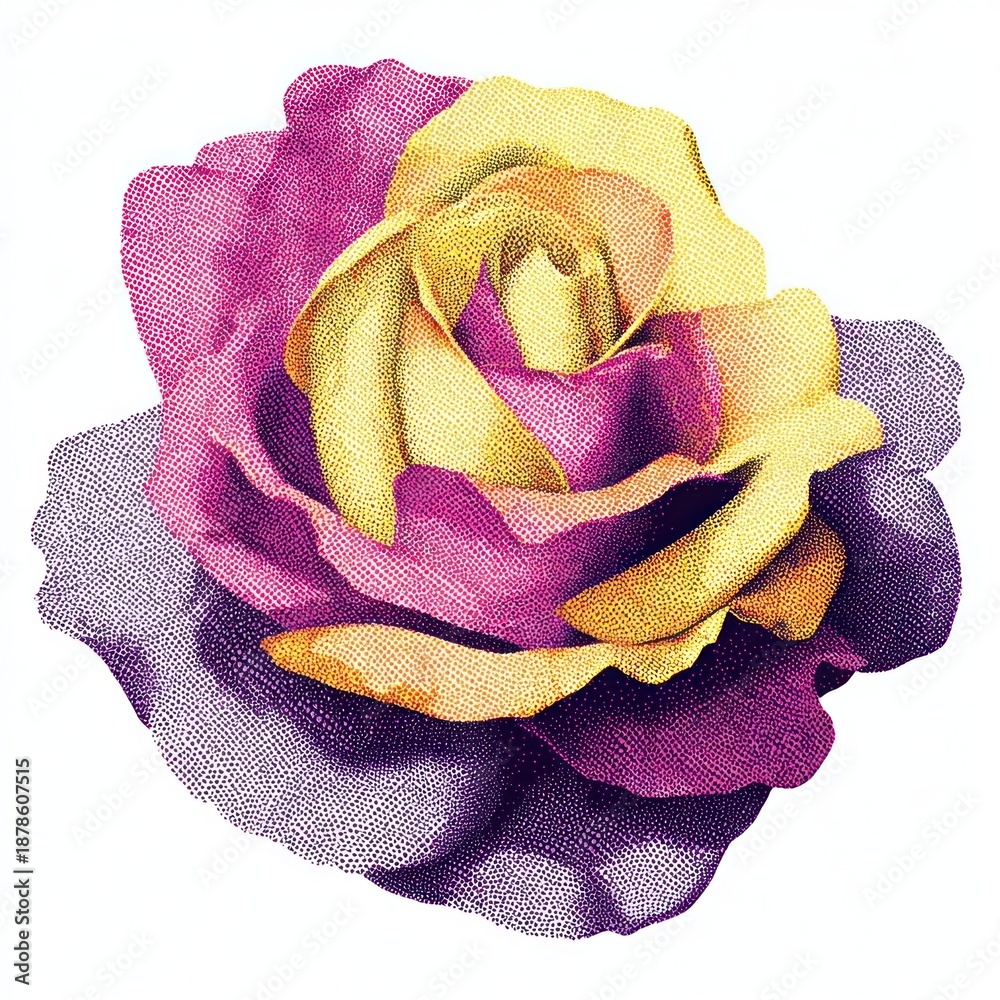 Fototapeta premium Vibrant multicolored rose illustration
