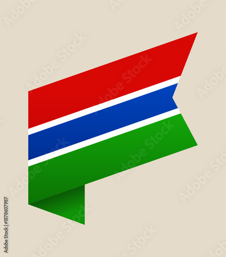 Gambian flag of The Gambia vector illustration presented as a folded ribbon banner for national independence and patriotic events. Free Download Gambian flag of The Gambia vector illustration presented as a folded ribbon banner for national independence and patriotic events. - GFXLoad
