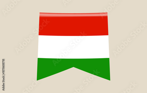 Free Download Flag of Hungary vector icon designed as a glossy vertical banner or bookmark for national celebrations. - GFXLoad