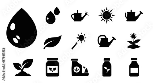 Collection of Gardening Icons and Symbols.