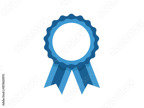 Blue ribbon award icon for recognition and achievement