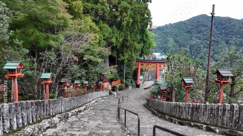 Traditional Water Purification Ritual Fountain at Japanese Shrine