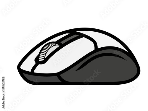 Black and white computer mouse icon