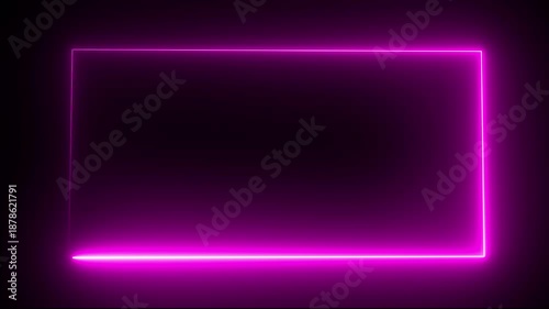 Wallpaper Mural abstract  animated glowing neon rectangle frame  background in 4k resolution, Modern Neon Rectangle Border seamless Loop Background, Glowing Neon Border Frame for Video Overlay with alpha channel Torontodigital.ca
