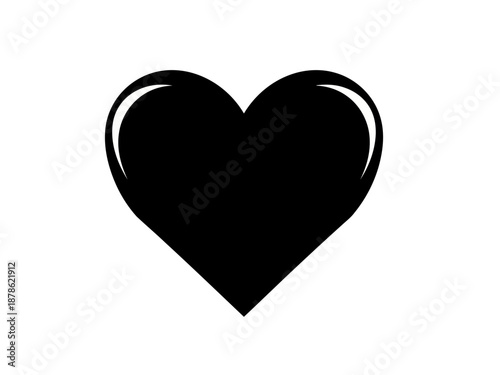 Black heart symbol with shiny effect