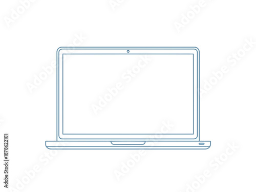 A line drawing of a laptop computer