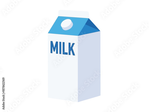 Carton of milk with blue and white color scheme